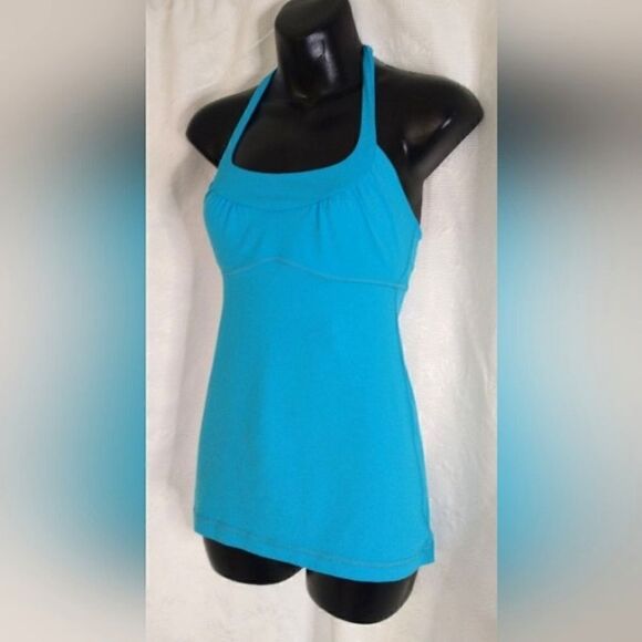 Lululemon Athletica Turquoise Long Halter Tank Top SZ small - Picture 1 of 16